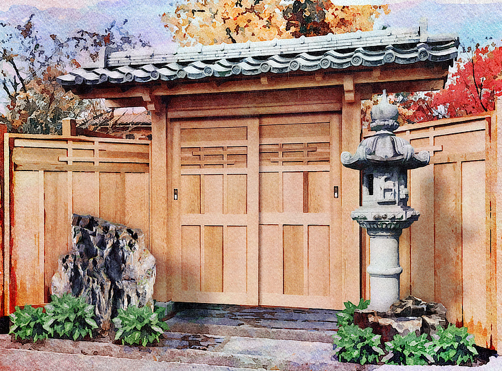 Japanese Garden Design Temple Gate