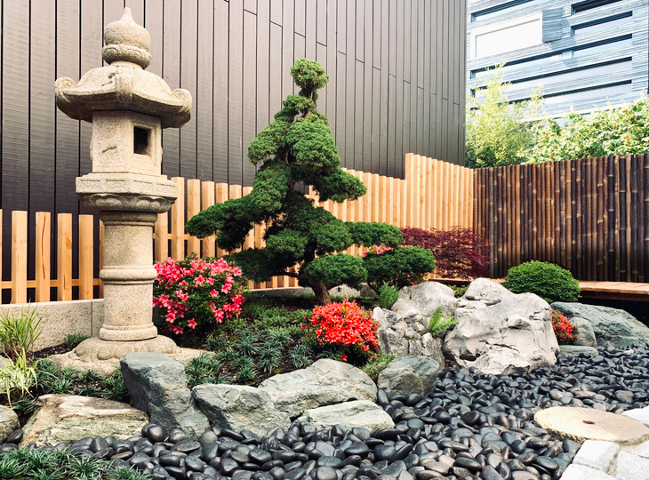 Japanese Garden Landscaping Kasuga Stone Lantern Niwaki Pine