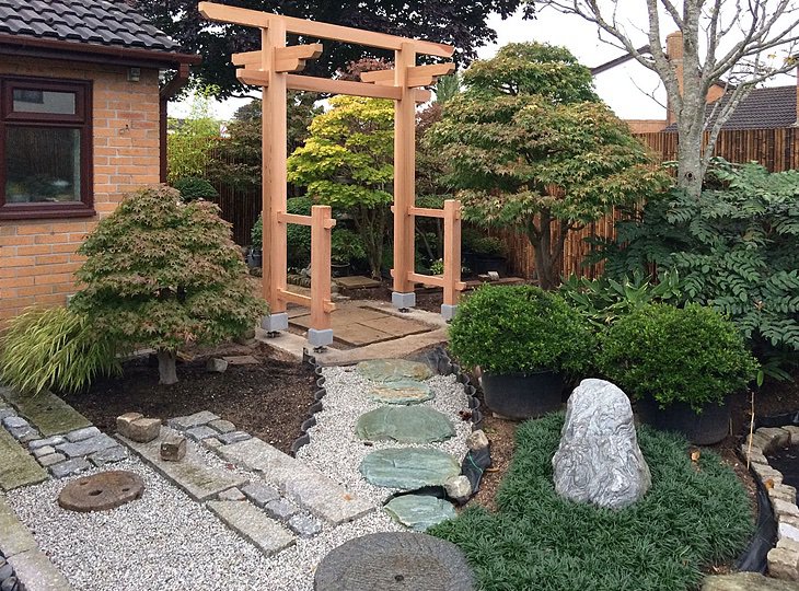 Traditional Japanese Woodwork Carpentry Japanese Gate Post and Beam Cardiff